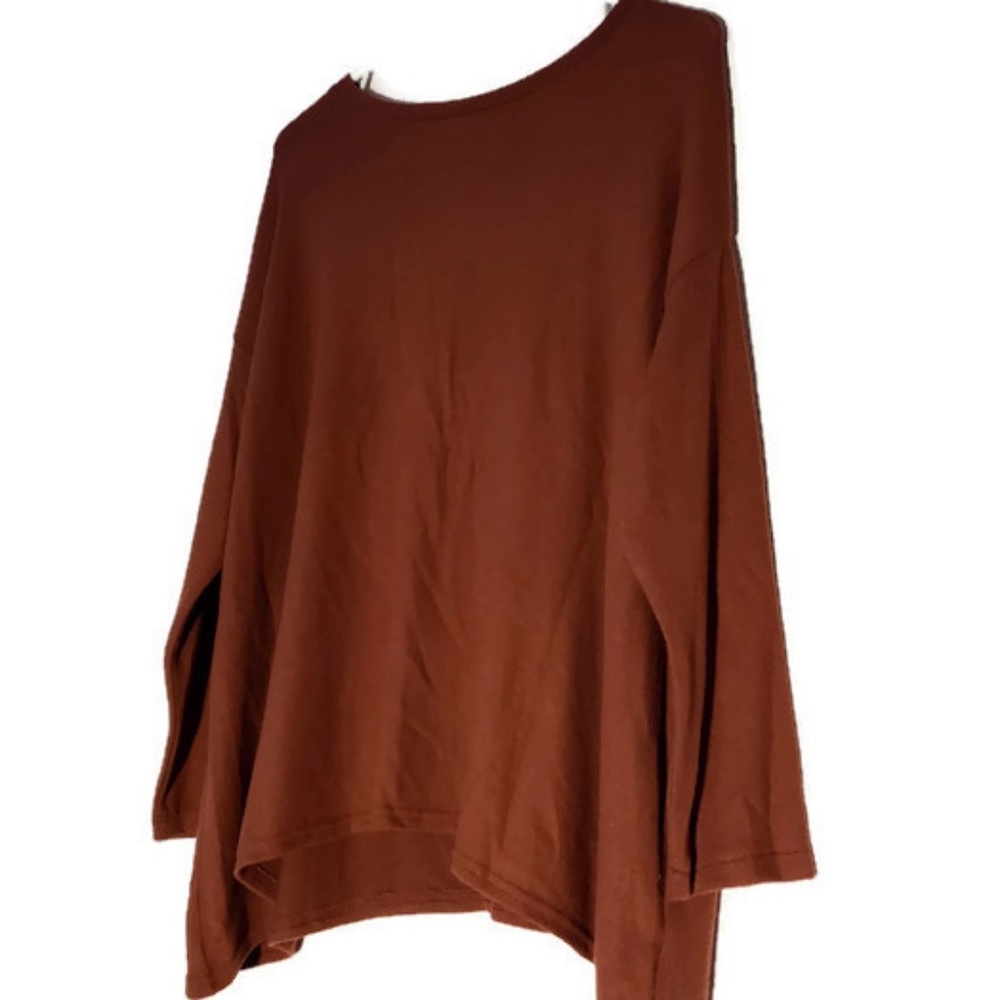 Californian stitch orange asymmetrical long sleeve